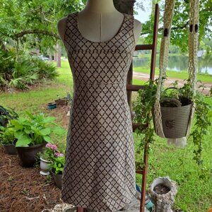 Tory Burch Brown And Cream Cotton Shift Dress Size 2